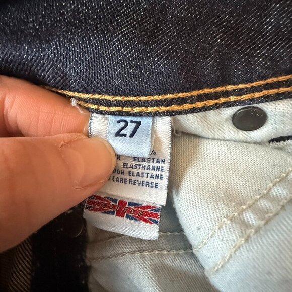 Women's 27 Hudson Straight Leg Flap Pocket Jeans Dark Wash - Picture 6 of 9